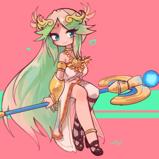 My PFP on social media: a picture of Palutena drawn by ceroro!